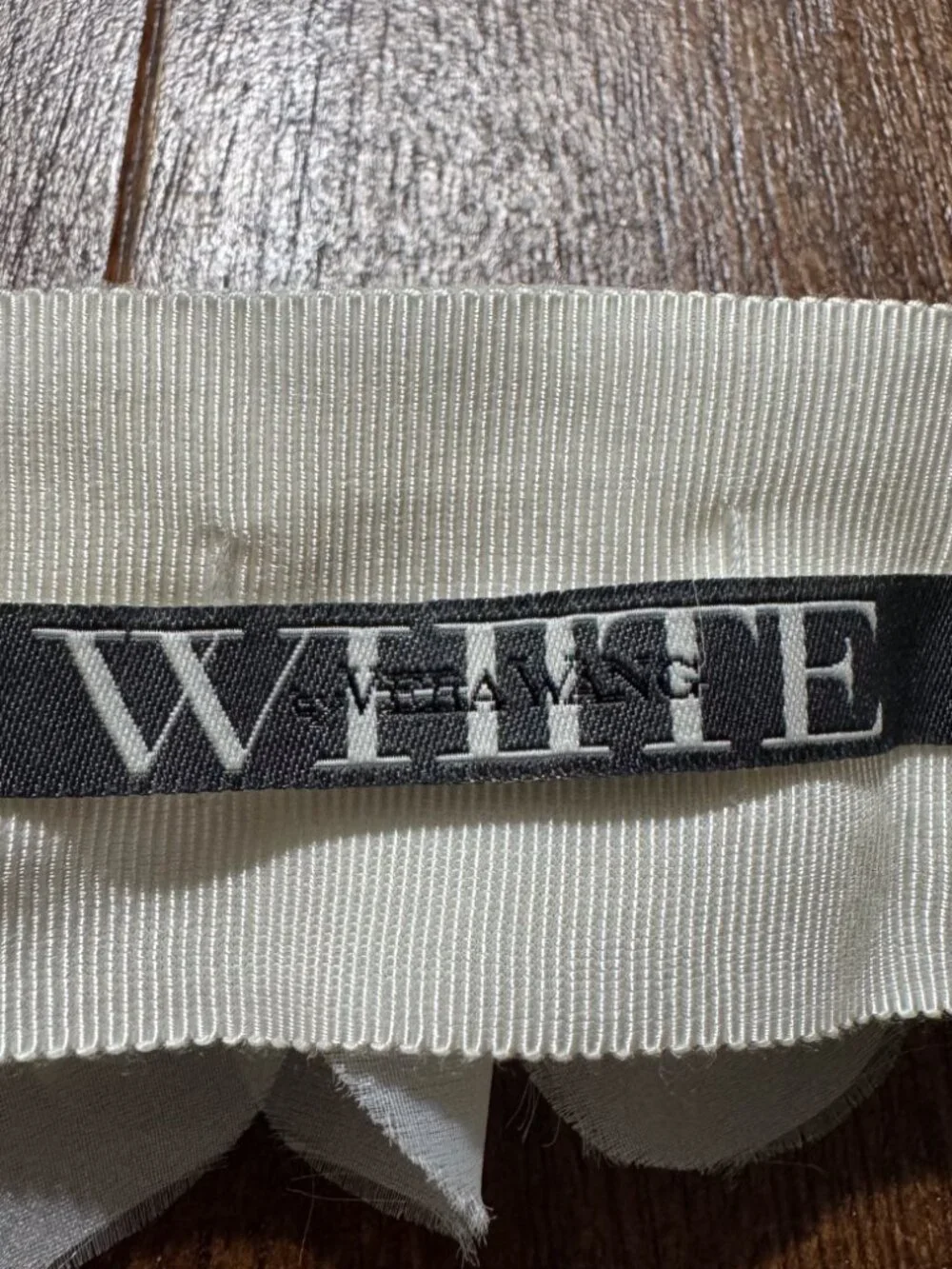 Vera Wang White Floral Bridal Sash Belt Accessory for Wedding Dress, Ivory Color